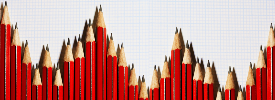 Штриховая диаграмма из красных карандашей